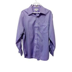 John W. Nordstrom Men's Egyptian Cotton purple Button Down Dress Shirt 15 1/2-33